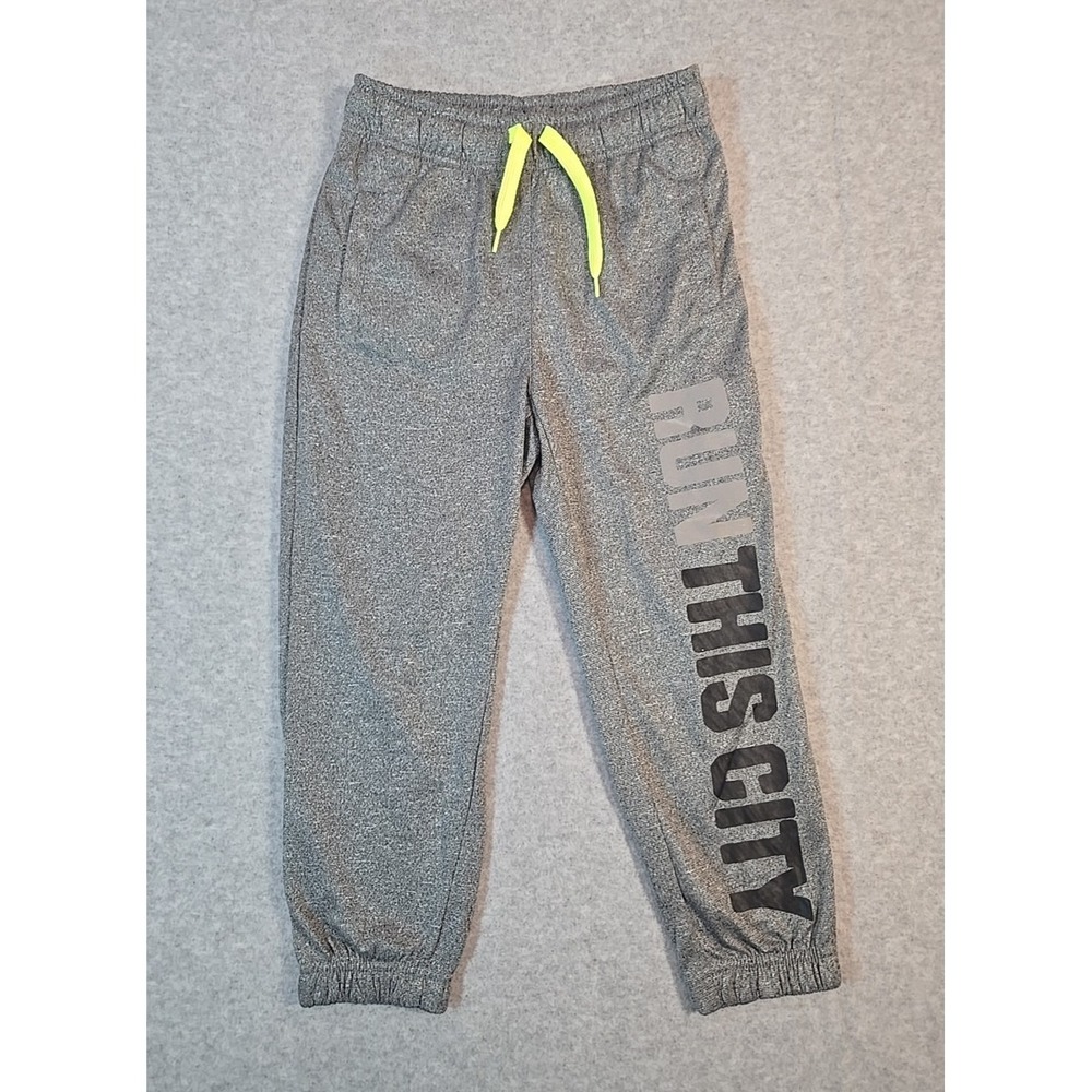 H&M Sweatpant Jogger‎ Boys Size 2-4 4T Gray Run This City Graphic Drawstring NWT